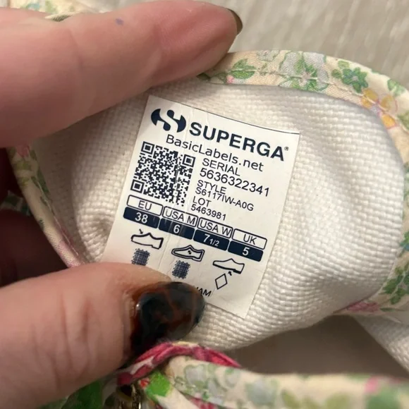 LoveShackFancy x Superga | Size 38/7.5 Women’s Floral High Top Sneakers - Picture 3 of 5
